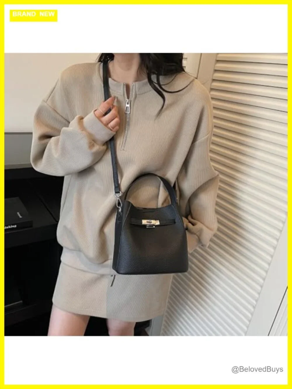 Faux Leather Bucket Bag for Women - Top Handle Satchel Purse - Handbag Shoulder